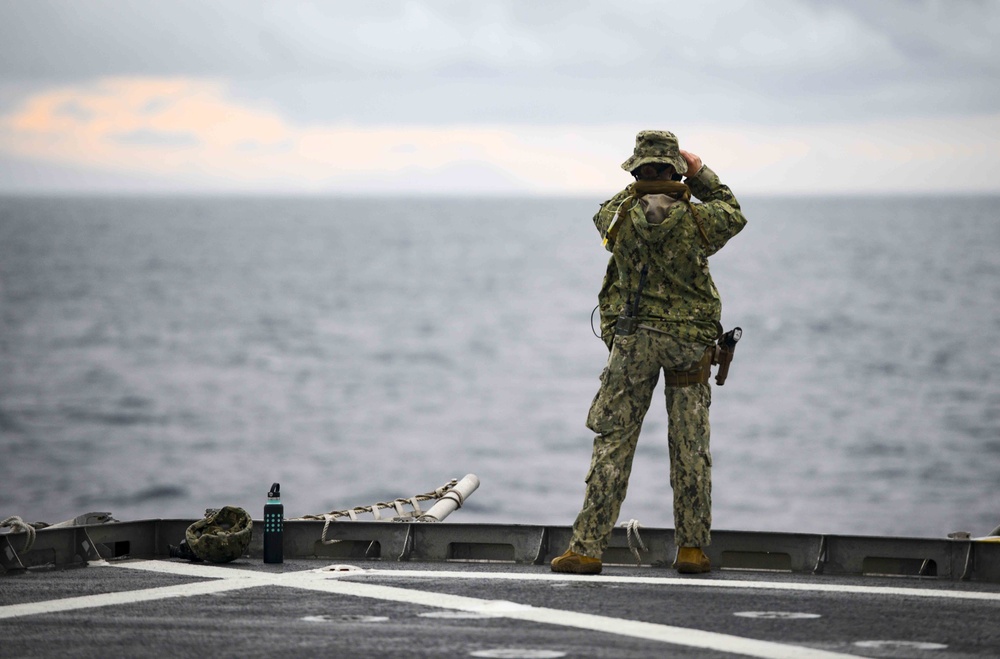 USNS Spearhead Assists in Search and Rescue for Crashed Plane Survivors