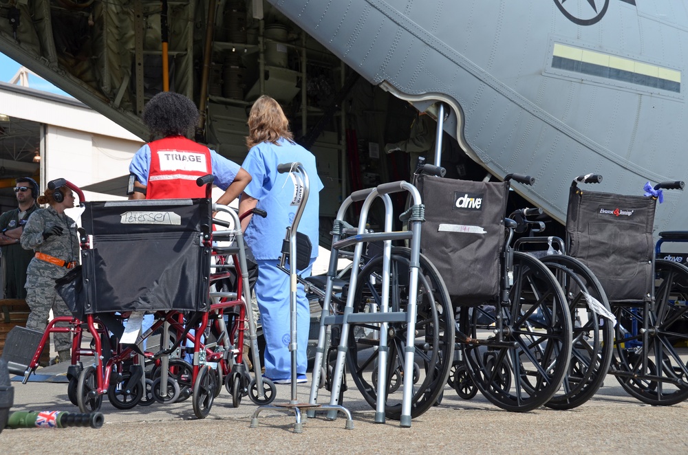 FEMA loads relief supplies on C-17 at Dobbins