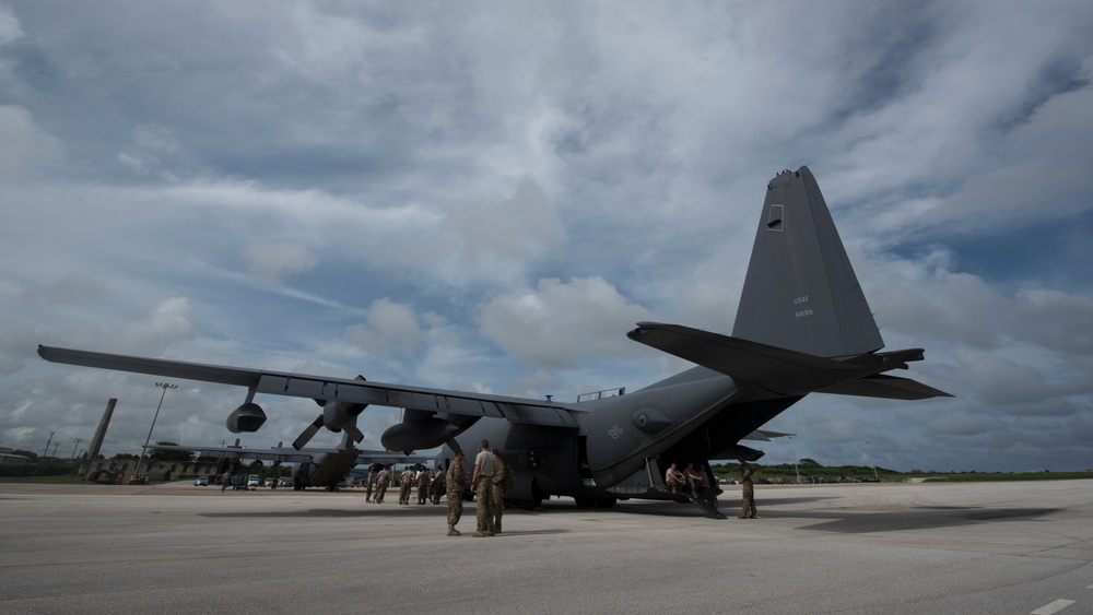 Talon flies low above the Caribbean