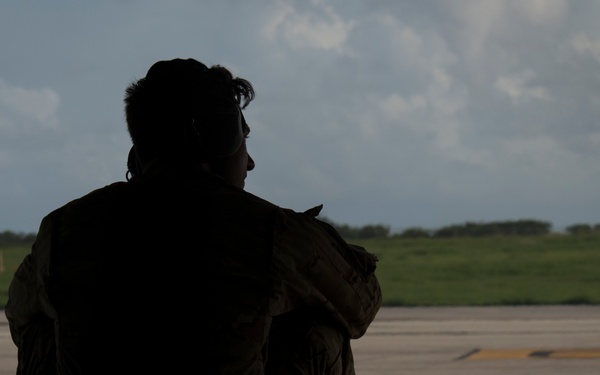 Talon flies low above the Caribbean