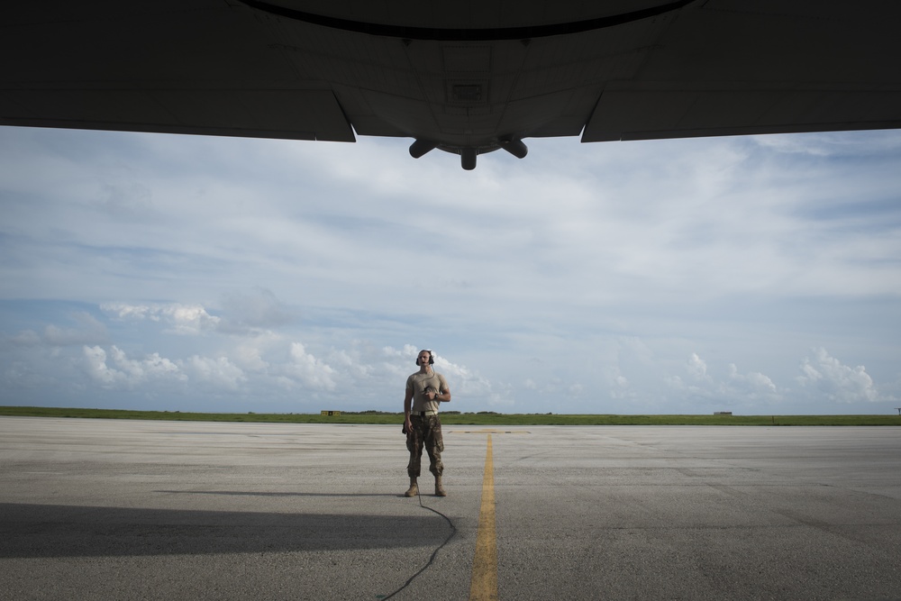 Talon flies low above the Caribbean