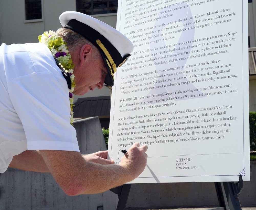 Domestic Violence Awareness Month Proclamation Signing Held at Joint Base Pearl Harbor-Hickam