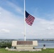 USS Nevada Memorial at half-mast