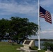 USS Nevada Memorial at half-mast