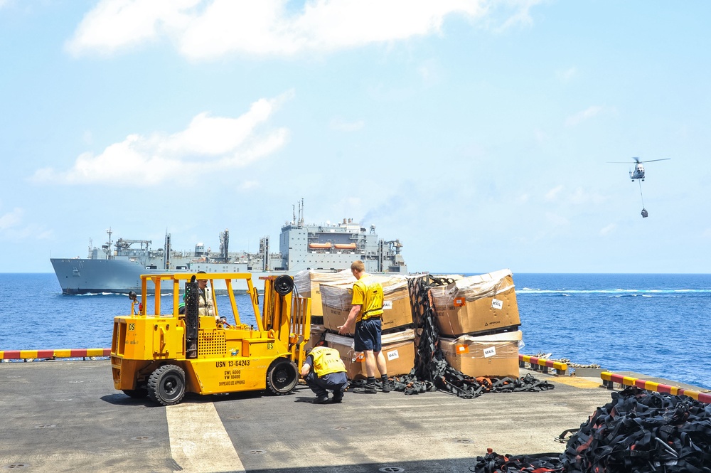 USS America conducts RAS with USNS Patuxent