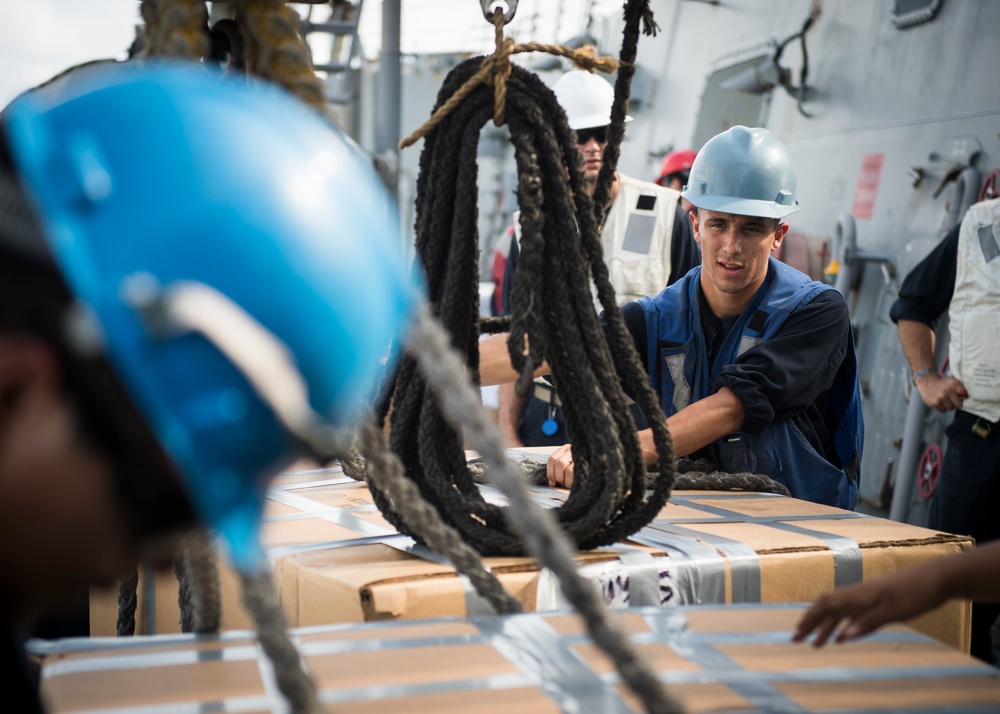 USS Chafee RAS with USNS Wally Shirra