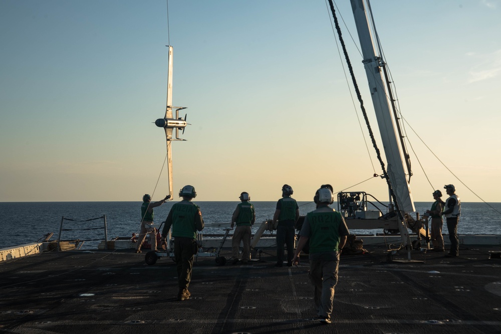 USS San Diego (LPD 22) RQ-21A Blackjack Retrieval