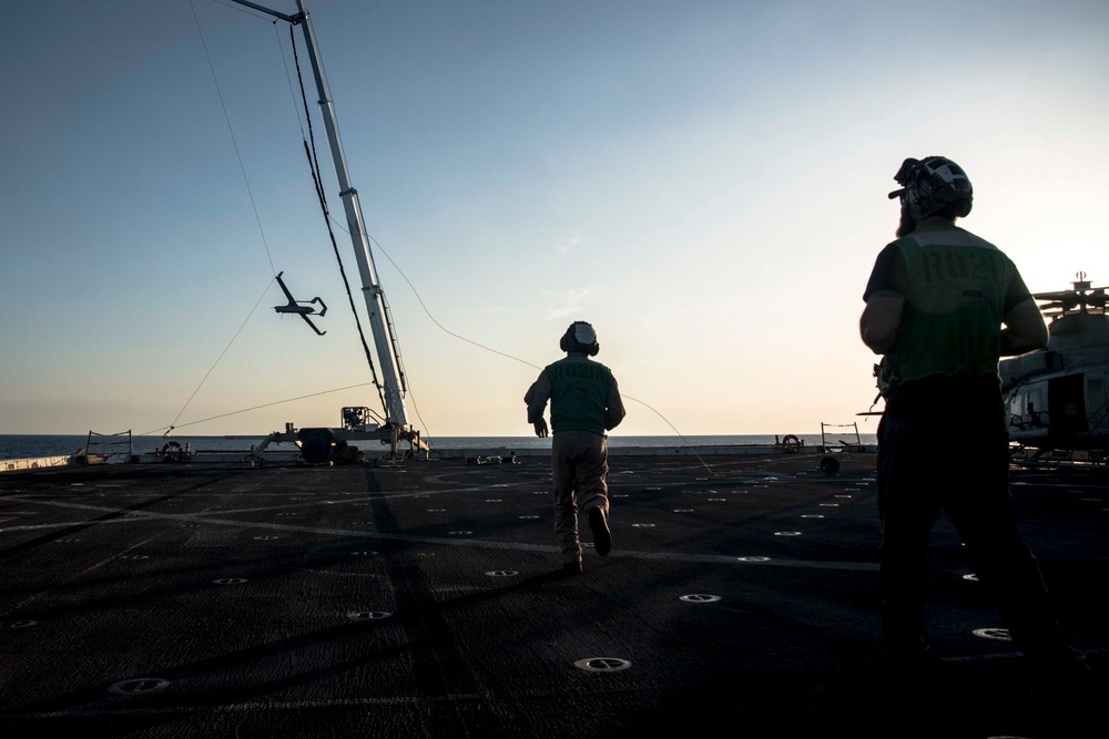 USS San Diego (LPD 22) RQ-21A Blackjack Retrieval