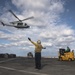 USS San Diego (LPD 22) Airman Directs UH-1Y Venom