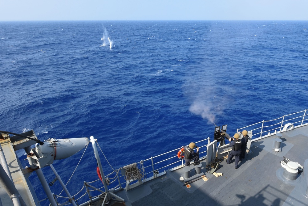 .50-caliber shoot USS Ashland