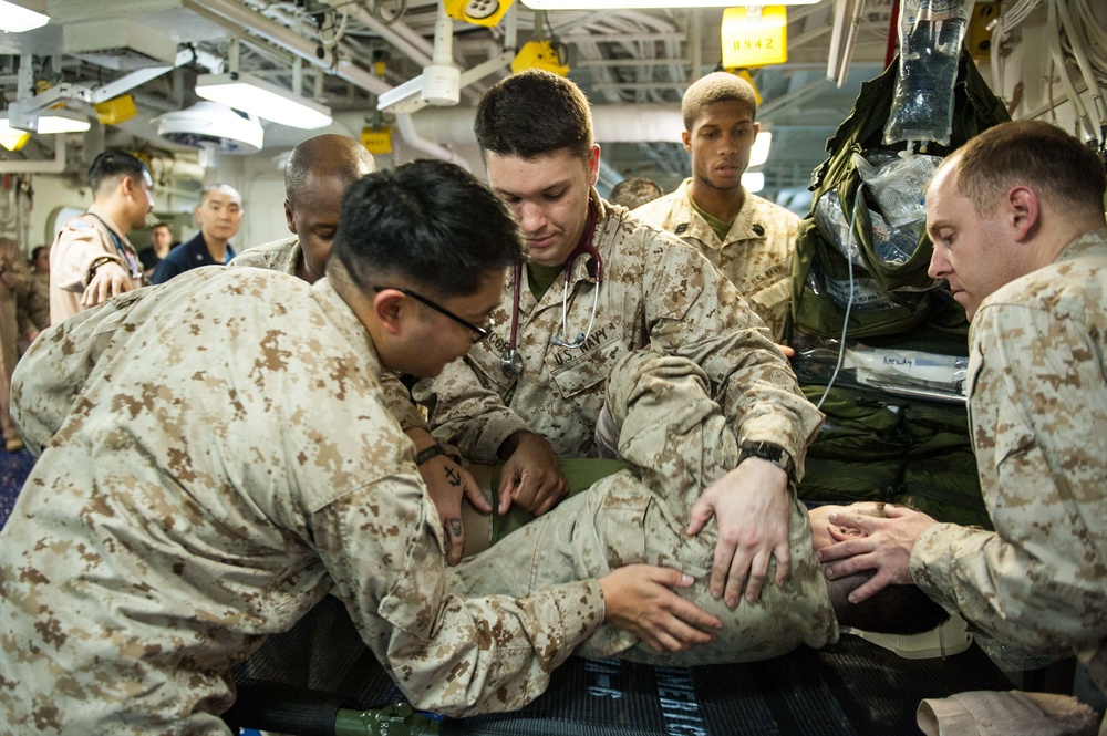 USS America conduct mass casualty drill