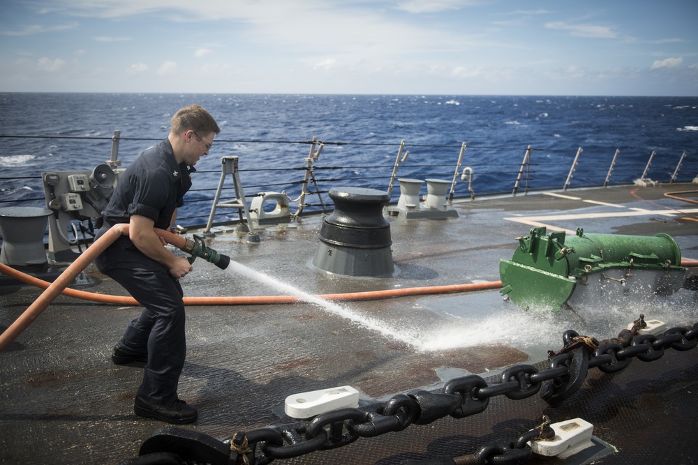 USS Chafee Freshwater Wash Down