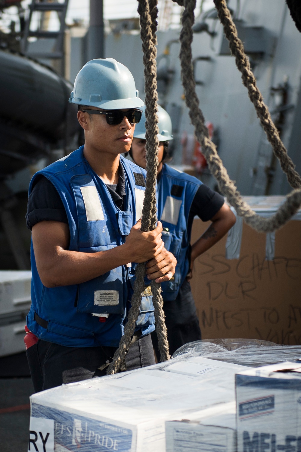 USS Chafee RAS with USNS Wally Shirra