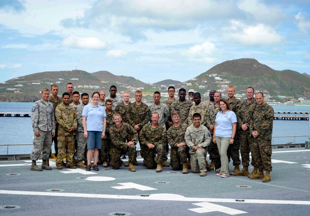 USNS Spearhead Transports Joint Task Force Leeward Island Troops