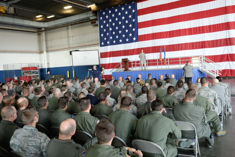 SECAF addresses Airmen during visit to Offutt