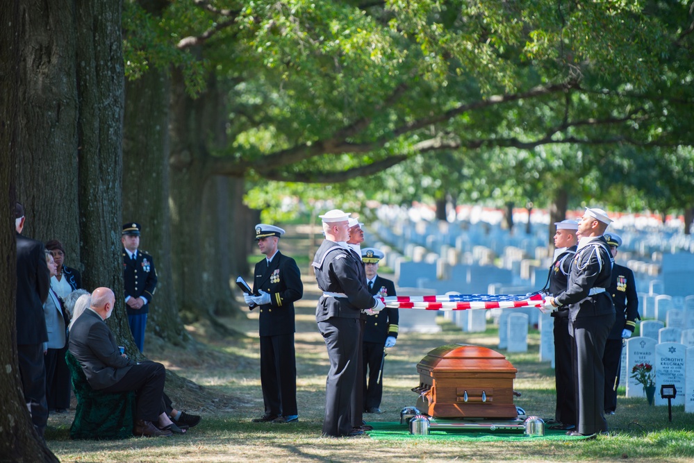Graveside Repatriation for U.S. Navy Fireman 1st Class Walter Rodgers from Pearl Harbor at Arlington National Cemetery