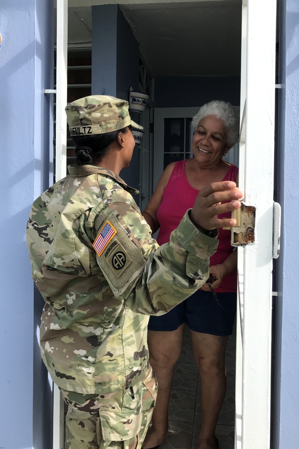 Soldier visits military family in Trujillo Alto Puerto Rico