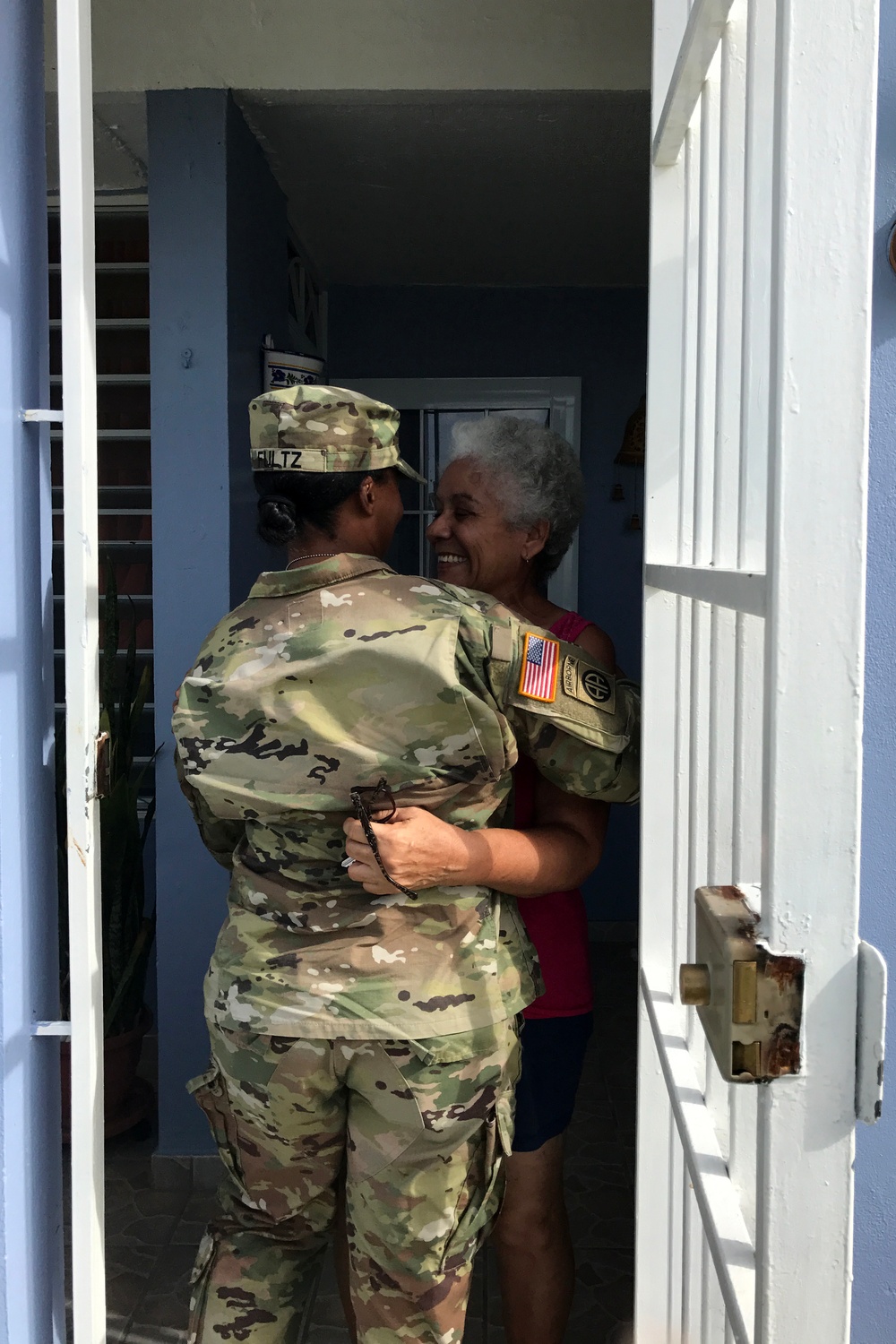 Soldier visits military family in Trujillo Alto Puerto Rico