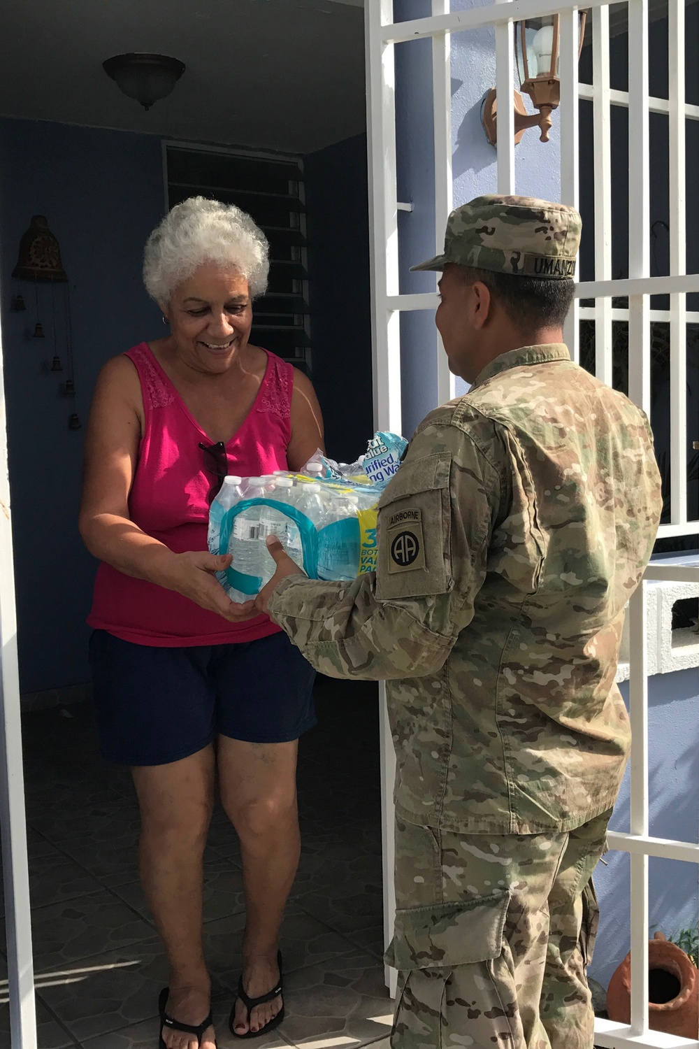 Soldier visits military family in Trujillo Alto Puerto Rico