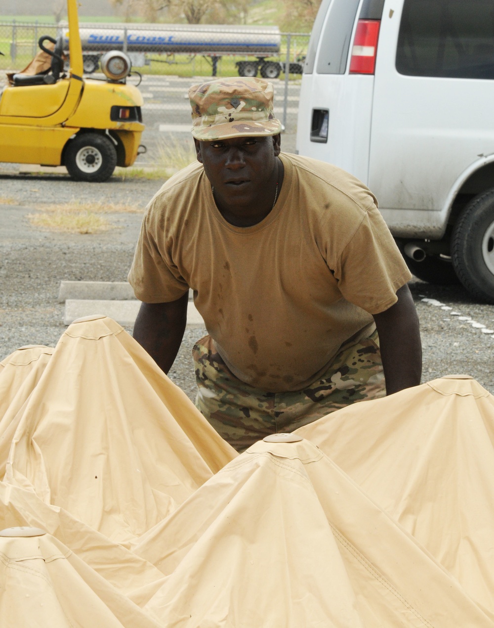 1387th Quarter Master Company assist with distribution point in the Virgin Islands