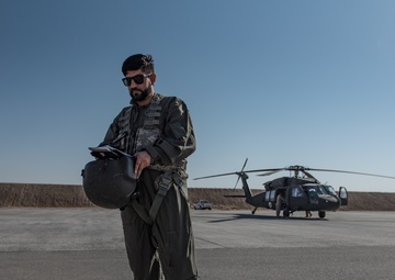 Afghan Air Force pilots begin first UH-60A Black Hawk flight training class at Kandahar Airfield