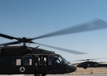 Afghan Air Force pilots begin first UH-60A Black Hawk flight training class at Kandahar Airfield