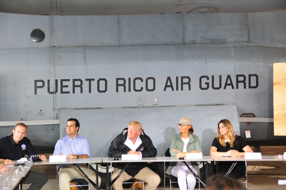 President Trump Visits Puerto Rico after Hurricane Maria