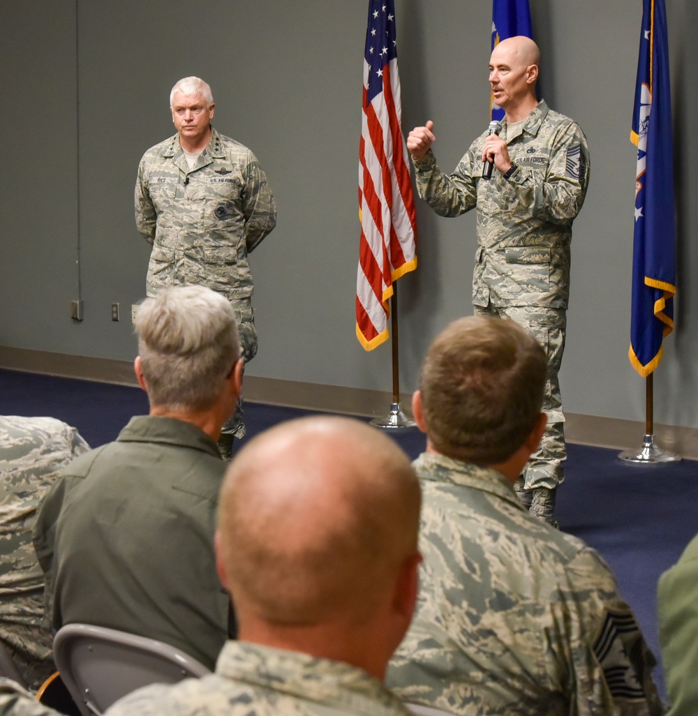 Command Chief Anderson Speaks To Airmen during Visit To 117 ARW