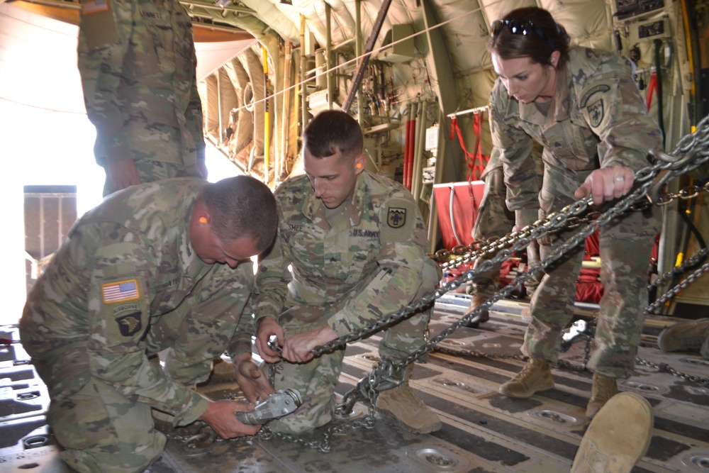 Colorado Army National Guard conduct C-130 airlift and HIMARS Hot-Pannel training.