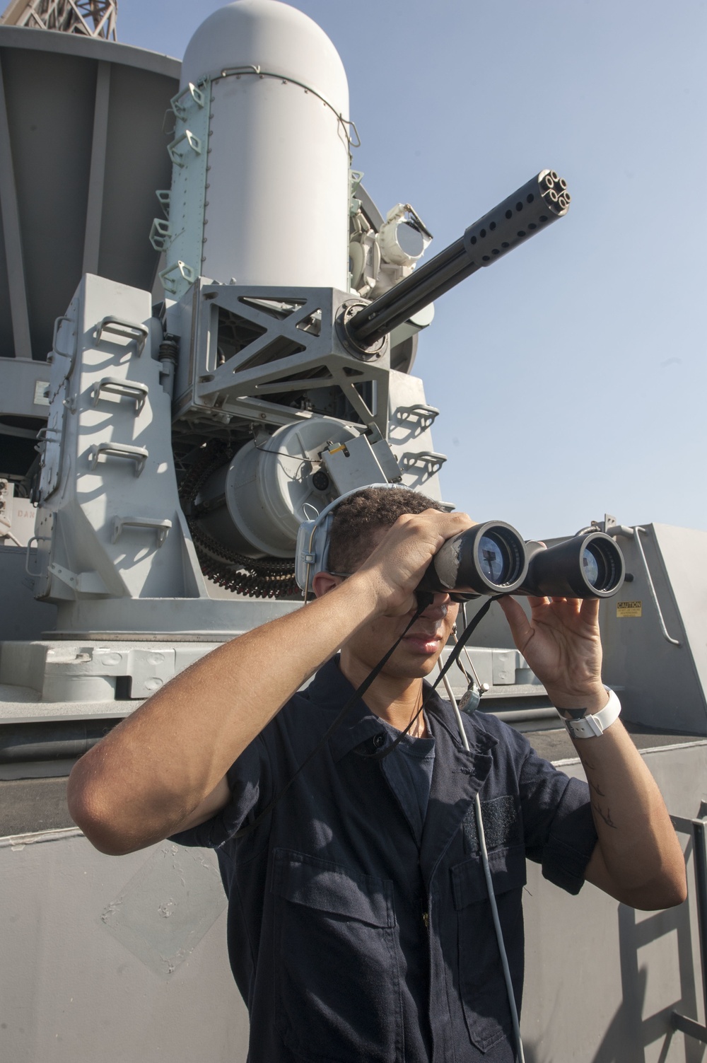 USS AMerica Sailors stand watch