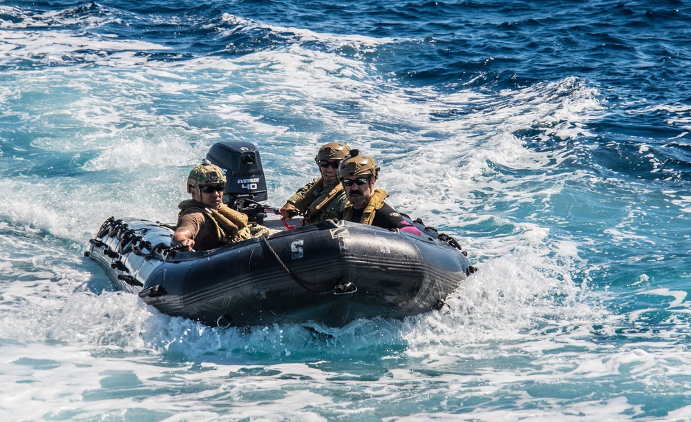 CRG 1 Conducts a CRRC Launch and Recovery Exercises Onboard MKVI Patrol Boat
