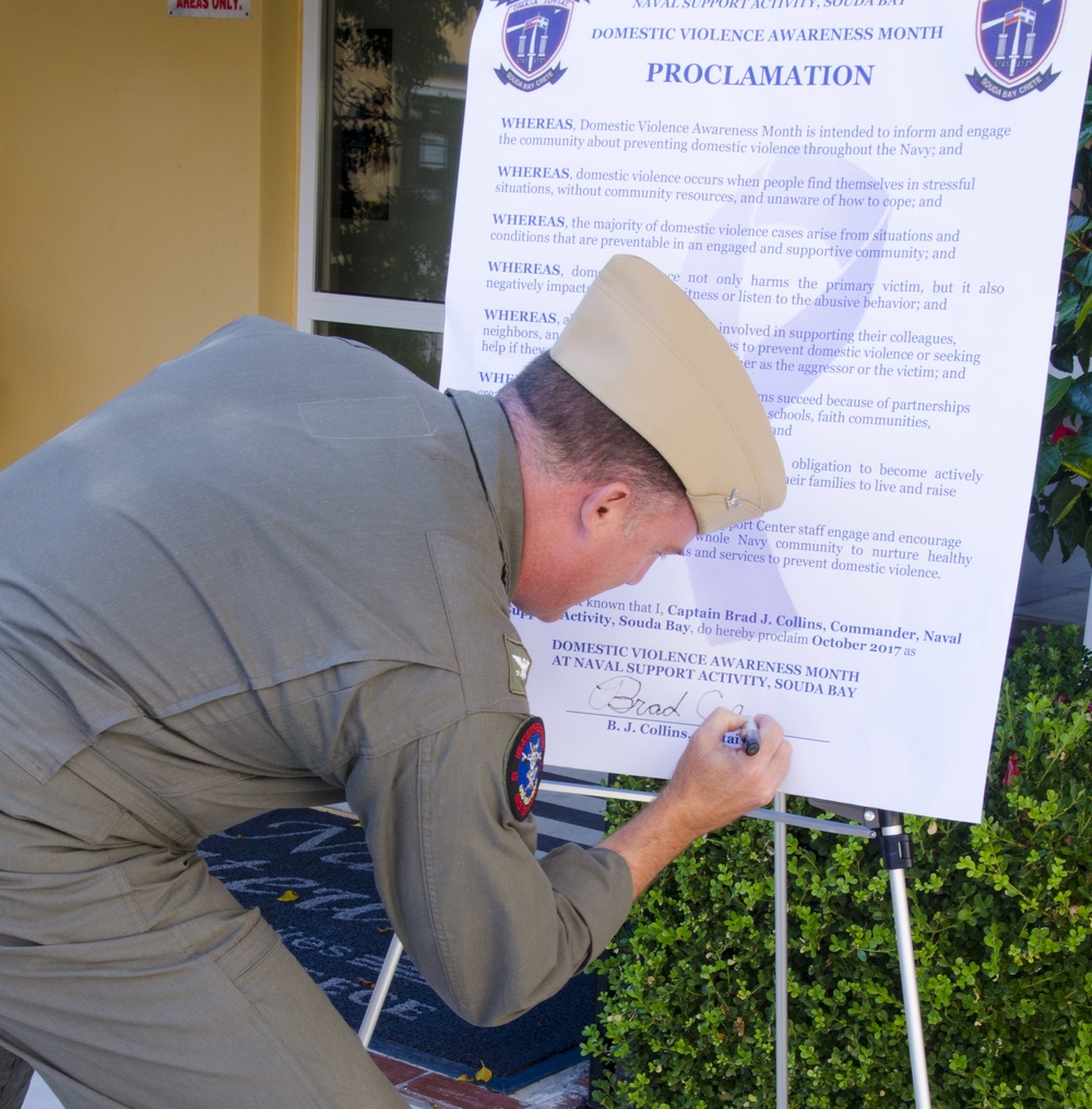 NSA Souda Bay Domestic Violence Month Proclamation Signing Ceremony