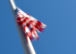 Old Glory, half staff