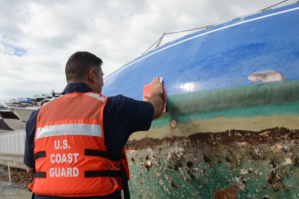 Coast Guard crews assess vessels displaced by Hurricane Irma