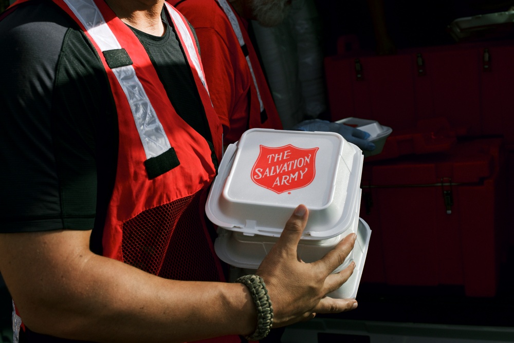 The Salvations Army Provides Meals