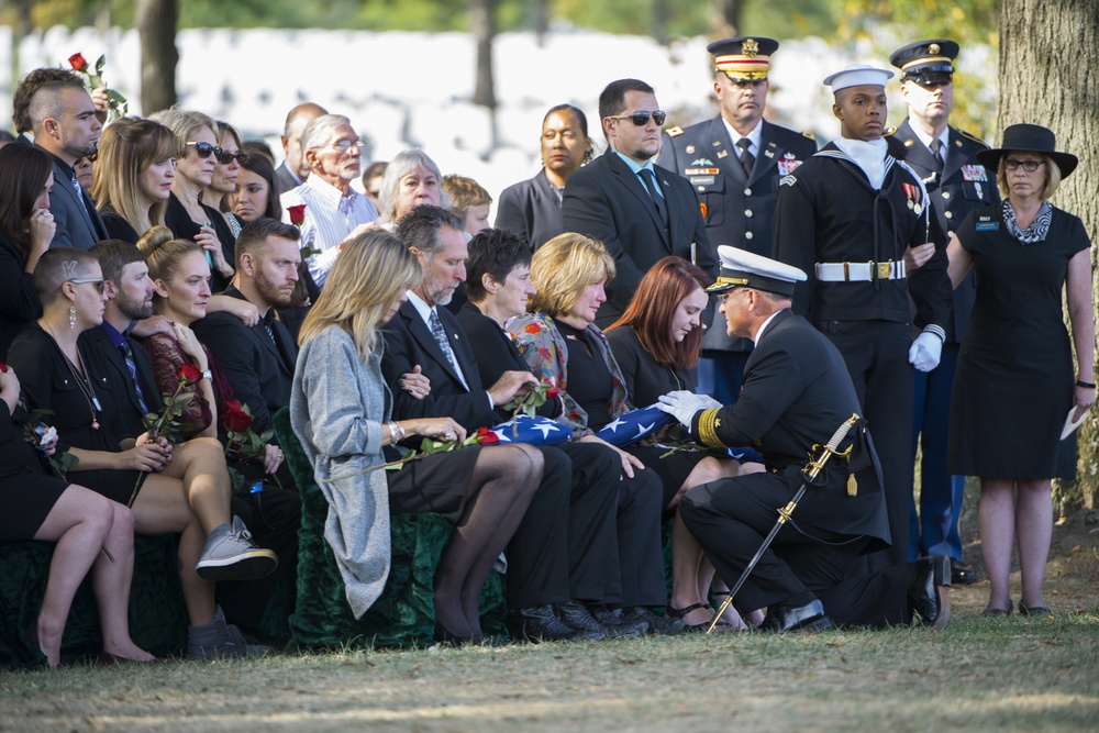 Graveside Service for Electronics Technician 1st Class Kevin Sayer Bushell in Section 60 of Arlington National Cemetery