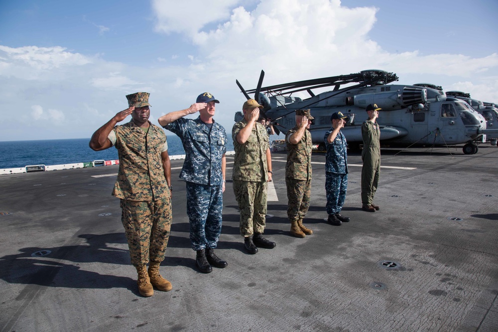 26th MEU, USS Kearsarge welcome aboard President Trump, First Lady