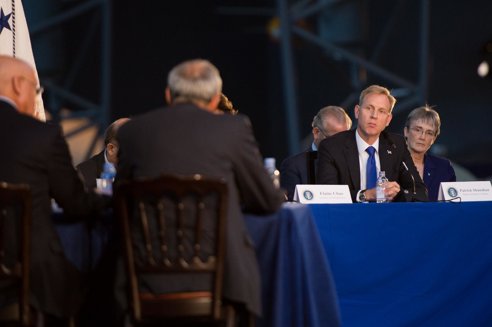 VPOTUS, DSD and VCJCS attend the National Space Council meeting on Leading the Next Frontier