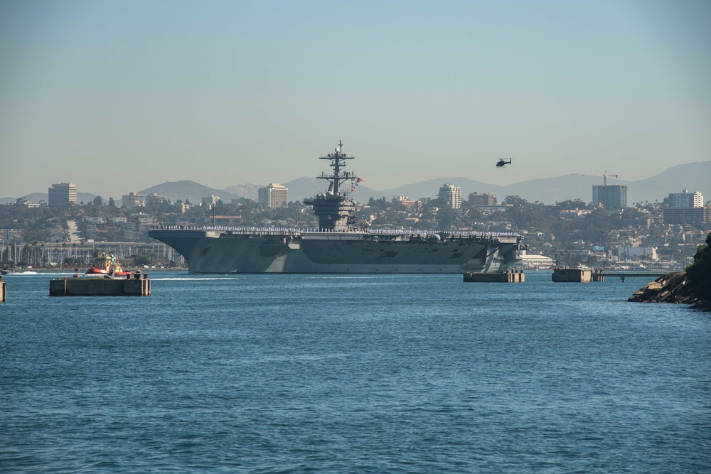 USS Theodore Roosevelt departs Naval Base Coronado