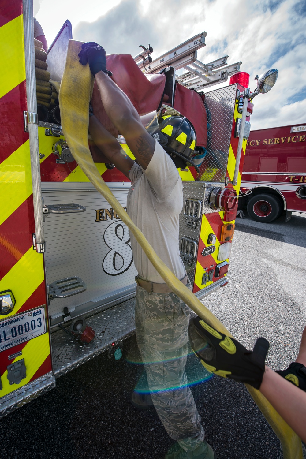 Firefighters exercise structural training