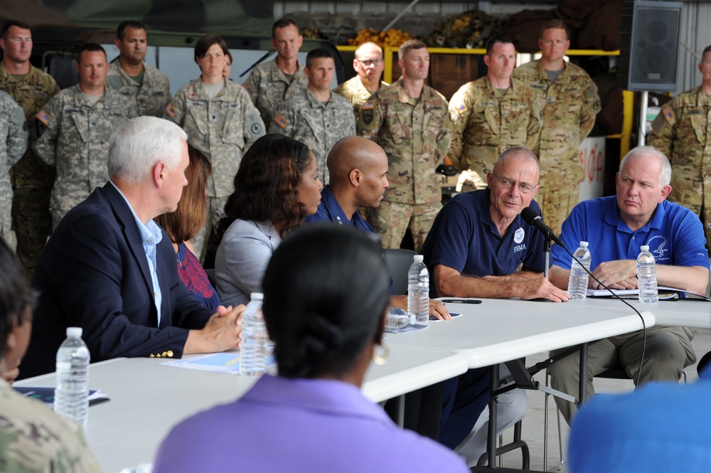 FEMA Federal Coordinating Officer Bill Vogel Speaks at a Press Conference With Vice President Mike Pence