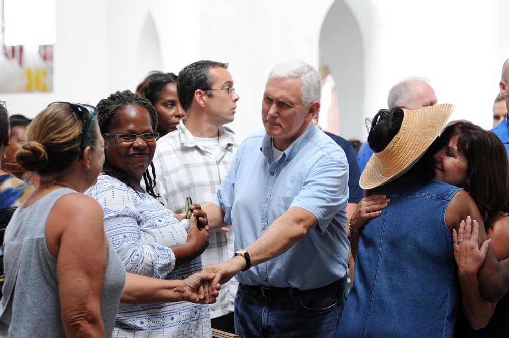 Vice President Mike Pence Visits the Holy Cross Episcopal Church in St. Croix