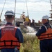 Cabin cruiser sunk by Hurricane Harvey refloated in Baytown, Texas