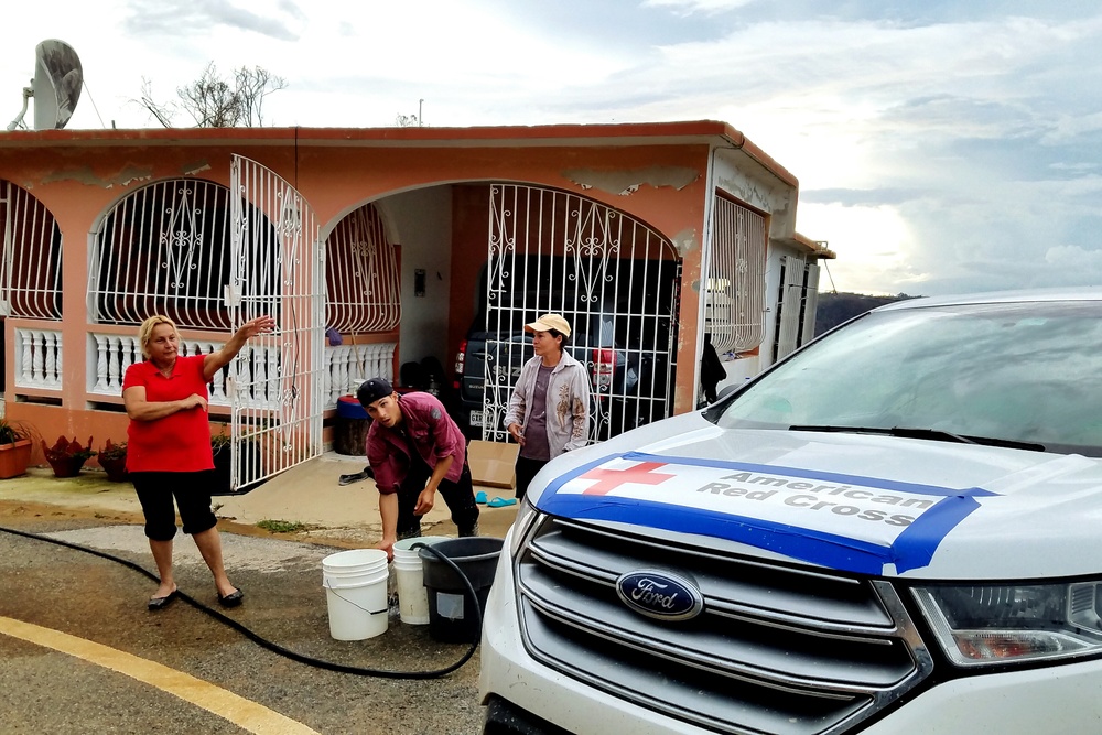 Red Cross Volunteers bring aid to the people of Utuado, Puerto Rico