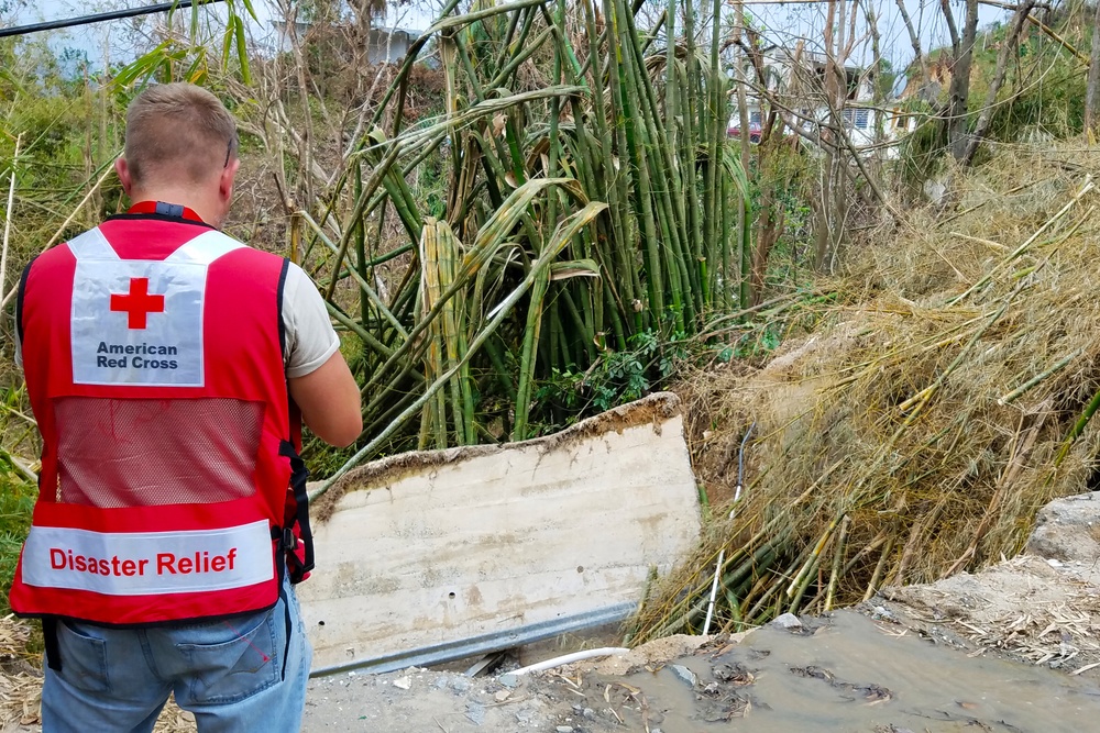 Red Cross Volunteers bring aid to the people of Utuado, Puerto Rico