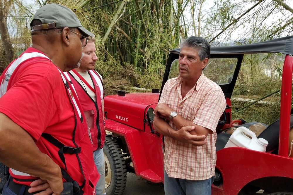 Red Cross Volunteers bring aid to the people of Utuado, Puerto Rico