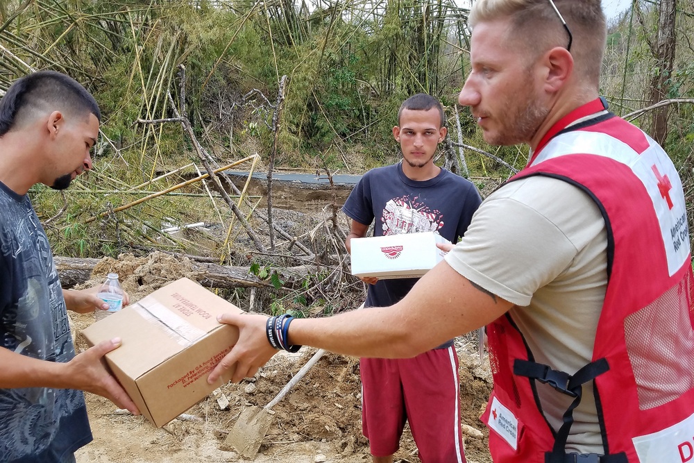 Red Cross Volunteers bring aid to the people of Utuado, Puerto Rico