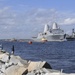 USS New York departs NAVSTA Mayport to provide relief efforts in anticipation of Hurricane Nate
