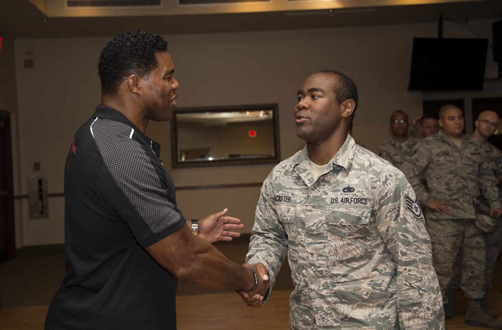 Herschel Walker visits Luke, speaks to Airmen about resiliency