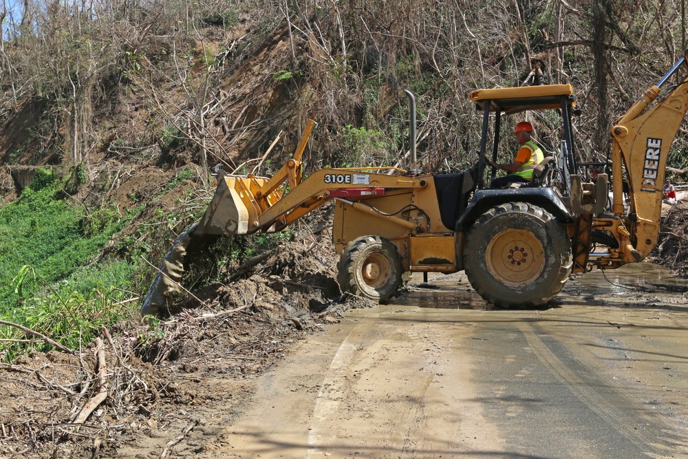 U.S. Army Corps of Engineers clear roads in Utuado Puerto Rico